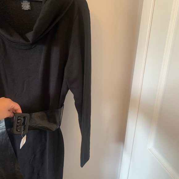 NWOT / Lemmie for Nina Leonard / Cowl Neck / Sweater Dress / Belted - Picture 5 of 10